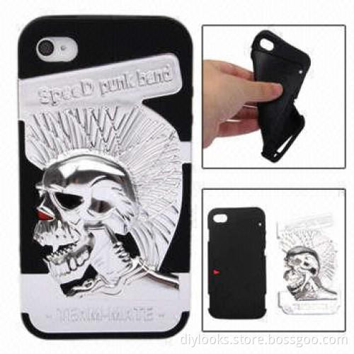 Skull Design Soft Silicone Case Cover for iPhone 4